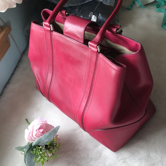 Ann Taylor magenta leather large satchel - Picture 7 of 17